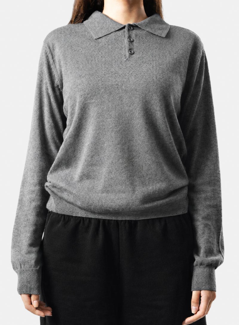 Knitted Polo Sweatshirt